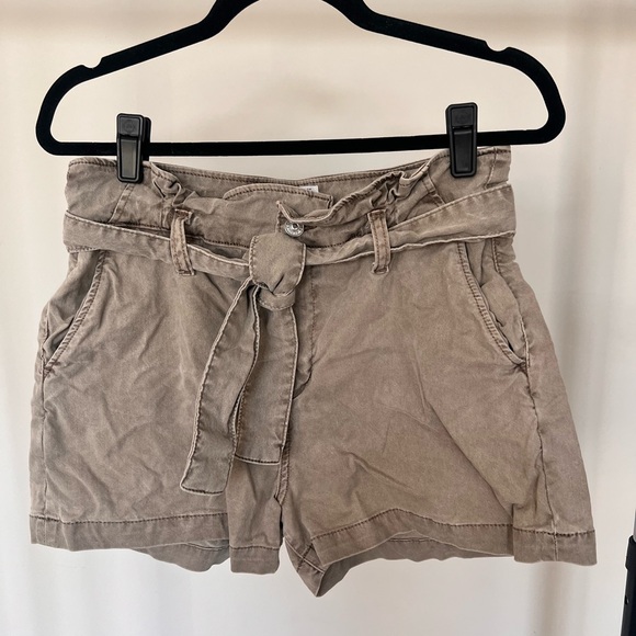 Paige Denim Paper Bag Khaki Shorts - Picture 1 of 4